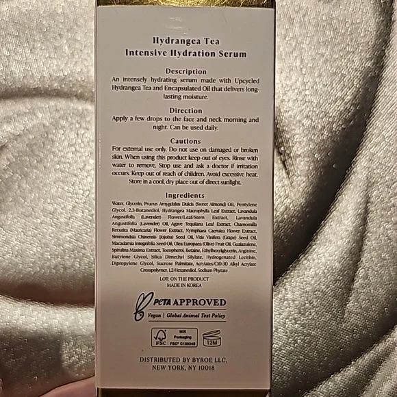 BYROE NY HYDRANGEA TEA INTENSIVE CARE SERUM